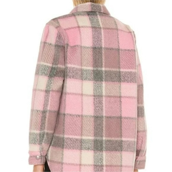 NWT Blank NYC Cabin Fever Pink Plaid Shacket Size Medium - Picture 2 of 8